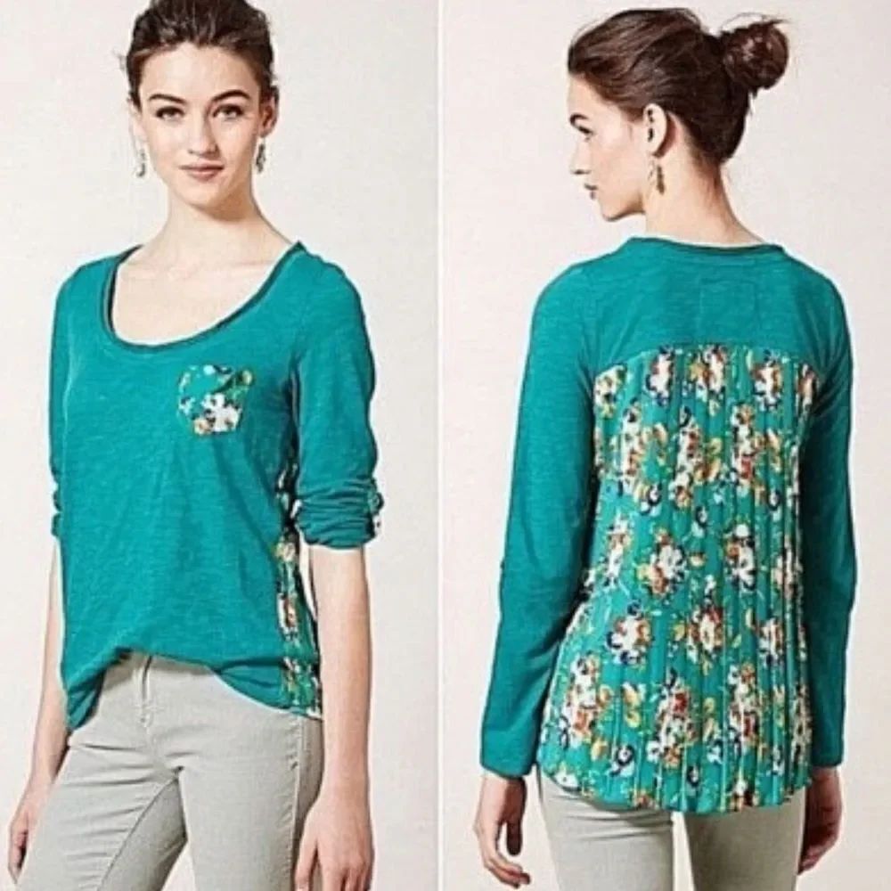 Anthropologie Paper Locket Mixed Media Blouse Women’s XS